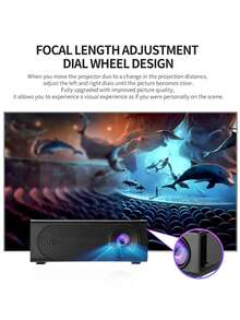 Portable Mini Mobile Phone Projector 100-Inch Large Screen 1080P HD Movie Projector Built-In Speaker | Compatible With IPhone Android Smartphones Tablets Laptops TV Sticks USB Drives | Trapezoidal Alignment Quick Focus Remote/Button Control LCD Display Compact Home Theater Outdoor Projector - Black - View 6