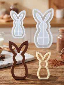 1个复活节装饰模具，空心兔子装饰巧克力模具，复活节蛋糕模具，兔子蜡烛模具，石膏树脂装饰模具 - 白色 - 查看 4