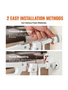 Baby Gate, 29.5"-39" Extra Wide, 30" High, Dog Gate For Stairs Doorways And House, Easy Step Walk Thru Auto Close Child Gate Pet Security Gate With Pressure Mount Kit And Wall Mount Kit - 白色 - 查看 6