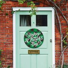 1件/2件装圣帕特里克节幸运四叶草挂牌装饰，适用于前门、墙壁、窗户、家庭派对四叶草悬挂装饰 - 彩色 - 查看 6