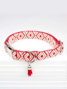 1pc Boho Style Collar For Small/Medium/Large Dogs, Soft Adjustable Collar With D-Ring & Tassel, & Comfortable, Suitable For Dog Valentine's Day Gift - Multicolor - View 12