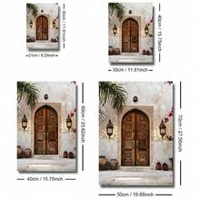 1pc Framed/Unframed Islamic Mosque Canvas Poster Boho Muslim Architecture Moroccan Door Wall Art Print Ramadan Decor Mediterranean Religious Painting For Apartment,Living Room,Bedroom,Modern Home Decoration - Multicolor - View 6