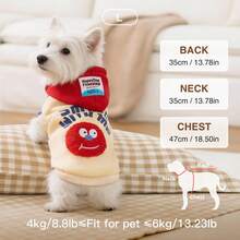 1pc Cute Dog & Cat Hoodie, Red Holiday Pullover Sweatshirt, Suitable For Christmas And Holiday Wear, Warm And Comfortable, Fit For Small, Medium And Large Pets, Indoor/Outdoor Photo Outfit Gift, New Year Pet Hooded Sweatshirt - Multicolor - View 7