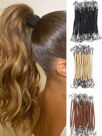 5pcs High Elastic Hair Ties, Comply With National Standards, Suitable For Latin Dance Styling, Leather Hair Tie, Hair Styling Tools, Bun Hooks, Ponytail Rubber Bands, Thick Elastic Hair Clips, Hair Scrunchies, Ponytail Hair Ties, Hair Accessories, Suitable For Party Decorative Headpiece Accessories