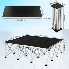 Portable Stage Platform 4x4ft, 1540lb Capacity & 16.5" H For Unobstructed Sightlines| 16-Strut Centipede Design| Foldable Stage For Events, Worship, Live Streams, Bars - Black - View 4