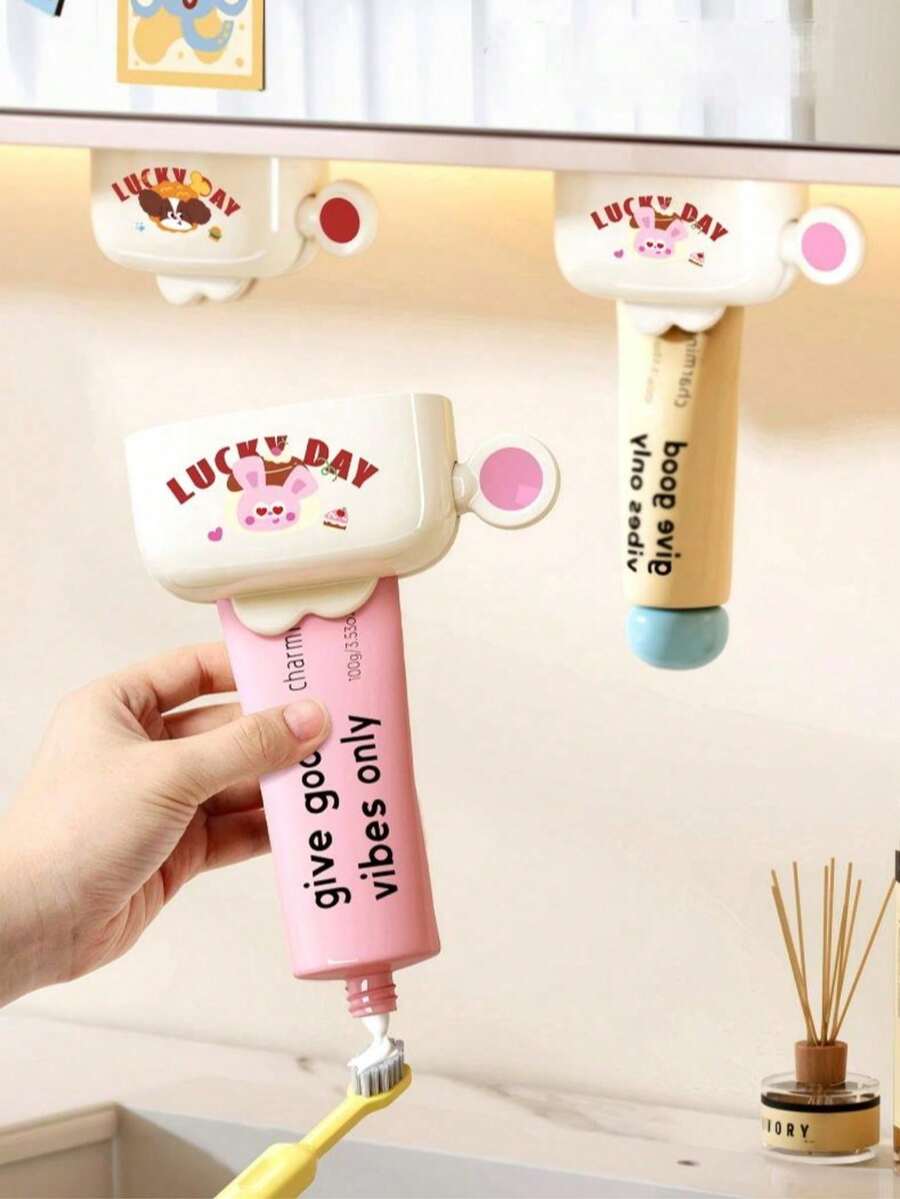 1pc Kawaii Wall Mounted Magnetic Toothpaste Squeezer Anime Cartoon Toothpaste Dispenser Waterproof Tube Squeezer Accessories,Manual Toothpaste Dispenser And Skincare Applicator, Suitable For Facial Cleansers, Hair Dyes, And Pigment Samples - Hygienic Tube Opener, Compatible With Multiple Products (No Tools Required)