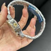 1枚女士鹦鹉螺系列自动机械腕表，方形表盘，奢华简约镂空设计，优雅女士腕表，适合作为礼物和日常佩戴 - 金色 - 查看 6