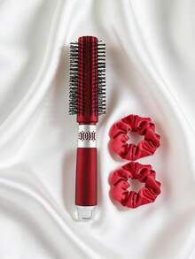 Brodark 5pcs Red Air Cushion Comb Cylinder Brush, Includes 2 Golden Hair Ties, Suitable For Men And Women Daily Use - Red - View 7