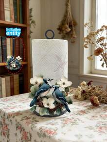 2D Flat Rustic Metal Kitchen Tissue HolderAdorned With Blue Birds & White Roses-A Naturaland Practical Addition To Your Kitchen DecorBring The Beauty Of The Outdoors Inside-Sturdy,Attractive, And Perfect For Everyday Kitchen Use - Multicolor - View 11