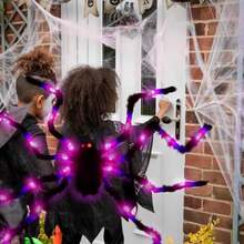 CYPNJeeLeeko Disfraz de Araña gigante de Halloween para niños y adultosMochila de Araña de Peluche con 64 LEDs y Props para Dulces Accesorios y Decoración para HalloweenFashion - como en la foto - Ver 4