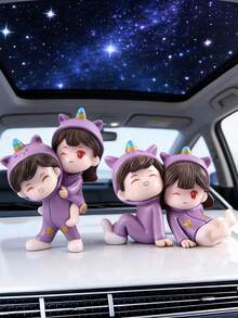 一对可爱的紫色情侣车载摆件。非常适合装饰汽车仪表盘，为车内增添一丝创意。 - 情侶公仔 - 查看 4