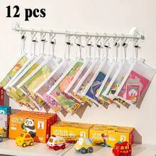 12pcs/Set Large Capacity Office Mesh Zipper Bags, A6/A5/A4 Size, Office File Folder Set - Mesh Design Transparent Document Holder, Pencil Case, Puzzle Storage Bag, Zipper Portfolio, Portable Travel Organizer, Graduation Gift ,Travel Essential Bag - Multicolor - View 9