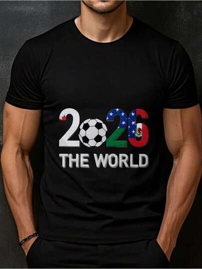 Camiseta unisex de algodón puro, camiseta de fútbol 2026 para hombres y mujeres-Patrón de bandera de Estados Unidos, México y Canadá, manga corta, adecuado para eventos internacionales y actividades globales en 2026, ropa casual para fanáticos, camiseta de la Copa Mundial de Fútbol 2026, árboleldinerojuego,blusasparamujer,blusasparamujerfiesta,playeraselmujer,blusascasualesparadama,sudaderas,camisaselmujer,ropaelmujer,blusasbonitas,ofertasyliquidacionesropamujer,motfmujerpremium,elegantemujer,camisetasparahombre, manfinityhombre,playeraselhombrecasual,playerasparahombre,dazyhombre,streetwear,cosasparahombre,playerasnegras UW2I