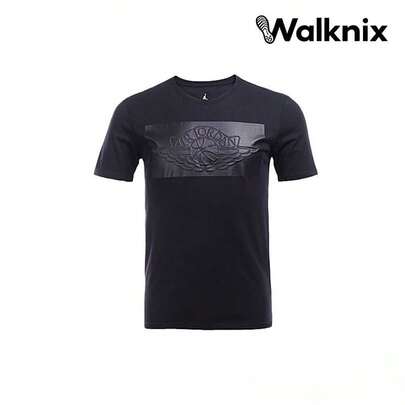 Jordan Pattern Print Loose Round Neck Short Sleeve T-Shirt Black Tops Men