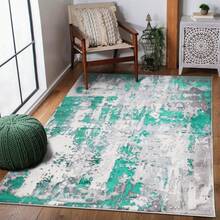Large Navy Area Rug - Luxury Washable Carpet, Living Room Bedroom Hallway Runner Mat - Emerald Green - View 1