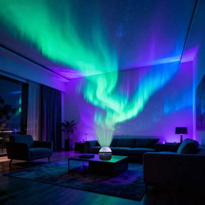 Northern Lights Projector - Colorful Patterns, Remote Control, Starry Night View Effect, Home Decor Theater, Ceiling Projector, Night Light Suitable For Bedroom, Christmas And Valentine's Day Day Gift Decoration