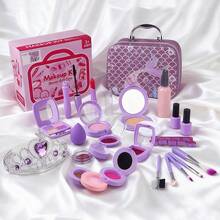 3-6+ Years Old Girls' Pretend Play Makeup Set, Mermaid Handbag, Gift Toy, Not Real Cosmetics - Purple - View 13