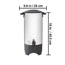 Commercial Coffee Urn, 50 Cups Stainless Steel Large Coffee Dispenser, 1000W 110V Electric Coffee Maker Urn For Quick Brewing, Hot Water Urn With Detachable Power Cord For Easy Cleaning, Silver - 銀色 - 查看 10