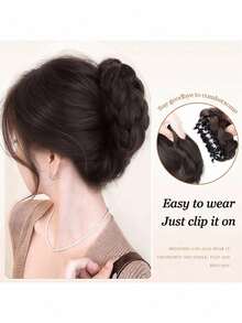 4-Inch Synthetic Hair Bun, Claw Clip Hair Bun, Synthetic Hair Bun Hairpiece, Suitable For Women To Wear Daily Hair Bun Hairpiece