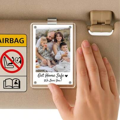 1pc Of Car Sun Visor Photo, PP Material Vehicle Sun Visor Image, Valentine's Day Gift Suitable For All Car Models, Car Sun Visor