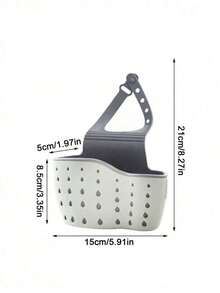 1pc Adjustable Modern Kitchen Sink Organizer - Multifunctional Plastic Hanging Basket With Drainage, Dish Rack, Sponge & Produce Holder, Drying Rack, Sink Drain Rack, Dish Soap Sponge Holder, Kitchen Accessories