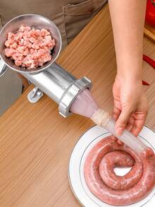 1个手动绞肉机。绞肉机。可绞碎各种肉类和香料。手动绞肉机/香肠制作器，台式猪肉绞肉机，香肠灌肠漏斗，自制汉堡肉饼制作器，手动厨房工具