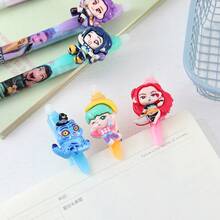 1/2/3/4/5/6支装 K-Pop 女巫狩猎主题蓝色签名笔，学生圆珠笔，可擦笔，书写笔，按压式蓝色笔，学生文具，书写工具，学生礼物，学习办公用品 - 彩色 - 查看 5