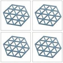 4pcs/8pcs Nordic Hexagon Heat Resistant Placemats, Anti-Scald Bowl Pads, Personalized Silicone Pot Holders - Multicolor - View 4