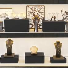 Self-Service Food Riser Set, Acrylic Display Rack, Hollow Bottom Design, Ideal For Buffet Tables, Dessert Displays, Jewelry Shows - Black - View 2