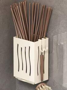 1个多功能厨房筷子架收纳架，壁挂式免打孔筷子沥水架，家用厨房用具收纳架，家居整理收纳，厨房配件 - 彩色 - 查看 13