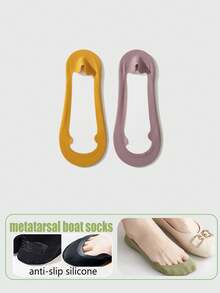 2/5/7 Pairs Women's Multi-Color Heel Cushion Boat Socks, Thin Ankle Socks For High Heels, Non-Slip, Invisible, Versatile For Daily Wear, Spring/Summer/Autumn - Multicolor - View 16