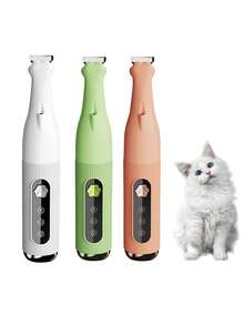 LED照明宠物指甲钳和电动宠物美容钳，精准宠物指甲修剪器，适用于猫狗，宠物毛发修剪器 - 彩色 - 查看 2