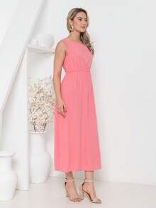 Cotton Dress, Comfortable And Simple. - Màu Hồng  San hô - Xem 4