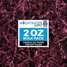 MagicWater Crinkle Cut Paper For Gift Baskets - 2 Oz - Burgundy - Perfect For Shredded Paper Filler, Basket Filler, Gift Boxes, Bridesmaid Gifts, Christmas Stuffers &Amp; More \U2013 Ideal For All Occasions - ColorD - 查看 1