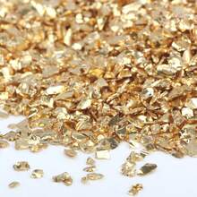 1 包 2-4 毫米 45 克/包 时尚艺术碎玻璃钉不对称玻璃砂 DIY 珠宝配饰 适合女性 DIY 珠宝制作 - 金黃色 - 查看 4