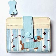 1pc Girls' Dachshund Wallet - Cute Dachshund Design, Zipper Closure, Gold-Tone Hardware, Dachshund Print - Compact Card Holder And Coin Purse, Fun Accessory - Multicolor - View 11
