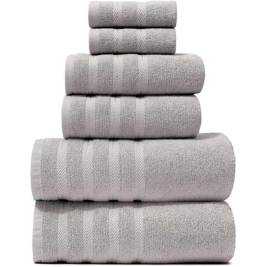 H & Harbor Bath Towels For Bathroom - 100% Ring Spun Cotton Luxury Bathroom Towels - Soft & Highly Absorbent Bath Towels Set, 6 Piece Set,  Gray,39792521 - 銅色 - 查看 1
