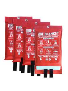 1/2pcs Emergency Fire Blanket - Kitchen Fire Extinguisher, 40" X 40" Fiberglass Home Fire Blanket - A - View 2