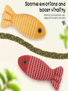 1pc Cat Toy Catnip Fish Pet Chew Bite Toys For Cats Funny Interactive Soft Simulation Fish Kitten Training Playing Toy Cat Supplies - Multicolor - View 8