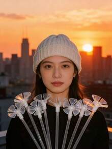 1/10/20/50/100pcs Plastic Balloon Clips And Sticks, Minimalist Transparent Balloon Holders, Suitable For Various Festivals, Parties, Graduation Parties And Other Occasions, Reusable Non-Disposable Items - Transparent - View 3