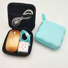 Shockproof Solid Color Material 1pc Square Wave Bluetooth Earphone Cable Portable Small Storage Bag Charger Power Bank Organizer Box Solid Color Anti Pressure Anti Drop Large Capacity Protective Case Compact Portable Travel Accessory Storage Women Gift Birthday - Multicolor - View 8