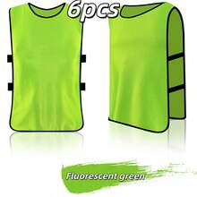 6pcs Basketball/Football Training Jerseys, Match Uniforms, Team Wear, Sports Tops, Promotional Vests With Numbers, Suitable For Kids & Adults/Football Bibs/Fighting Vests/Basketball Jerseys/Casual Company Team Building, Banquet/Christmas, Halloween, Thanksgiving/Sanitation Worker Uniforms/Youth Spring Tour Jerseys