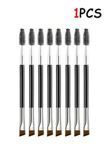 6/3/1pc New Double-Ended Eyebrow Brush, Double-Ended Makeup Brush, Eye Eyebrow Brush, Angled Eyebrow Brush, Eyelash Brush, Eyebrow Brush, Eye Makeup Brush. - Black - View 8