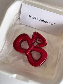 2个/1个女士豹纹心形弧形发夹+红色蝴蝶结发夹组合，时尚发爪发夹发饰，优雅简约纯色发爪夹，适合日常、休闲、派对、海滩、度假、发型设计、洗发、化妆、服装配饰，秋冬春夏皆宜。 - 彩色 - 查看 6