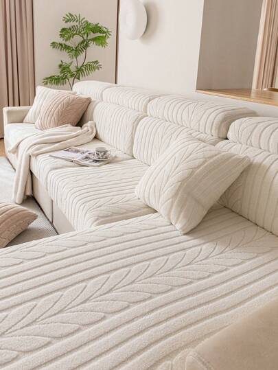 1pc Striped Sofa Slipcover, Machine Washable, Pet-Friendly Sofa Protector Cover, One-Piece Full Wrap Seat Cushion Cover, High Durability & Fade Resistant Sofa Cover