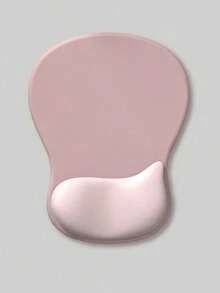 1pc Ergonomic Silicone Wrist Rest Pad, Naturally Fits Wrist To Relieve Hand Pain, Suitable For Laptop/Desktop, Gradient Minimalist Design With Thick Non-Slip Silicone Base - Dusty Pink - View 3