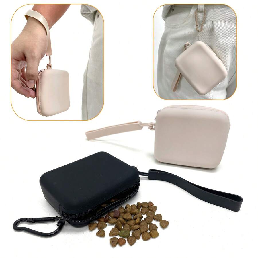 Túi đựng đồ ăn vặt bằng silicon dành cho chó nhỏ, túi huấn luyện chống rò rỉ có kẹp carabiner, hộp đựng đồ ăn nhẹ di động và dễ vệ sinh cho việc đi dạo, du lịch và thú cưng nhỏ. - 150ml - Xem 1