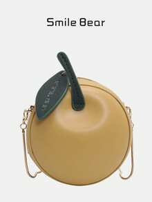 Explosive Mini Chain Bag, Cartoon, Apple Creative, Strange, Bright Face, Sense Of Quality, One Shoulder Crossbody, New Small Round Bag, Compact, Portable, All-Matching, Commuting Out Of The Street - Multicolor - View 3