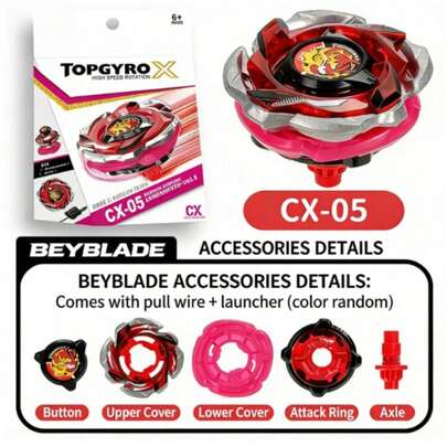 SB Turbo Spinning Top Toys, CX Series Alloy Upgrade For Interactive Family Games - Ergonomic Launcher With Stable Rotation, Excellent For Classroom Rewards And Family Game Nights