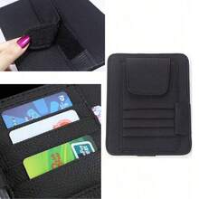 Small Leather Sun Visor Storage Bag For Cars And Trucks, Holds Sunglasses, Cards, Documents, Registration, Driver's License, Insurance Papers, Etc.